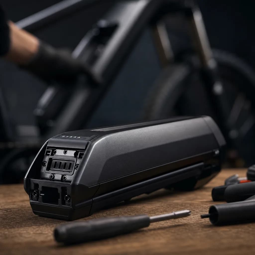 E-bike battery with watt-hour rating displayed